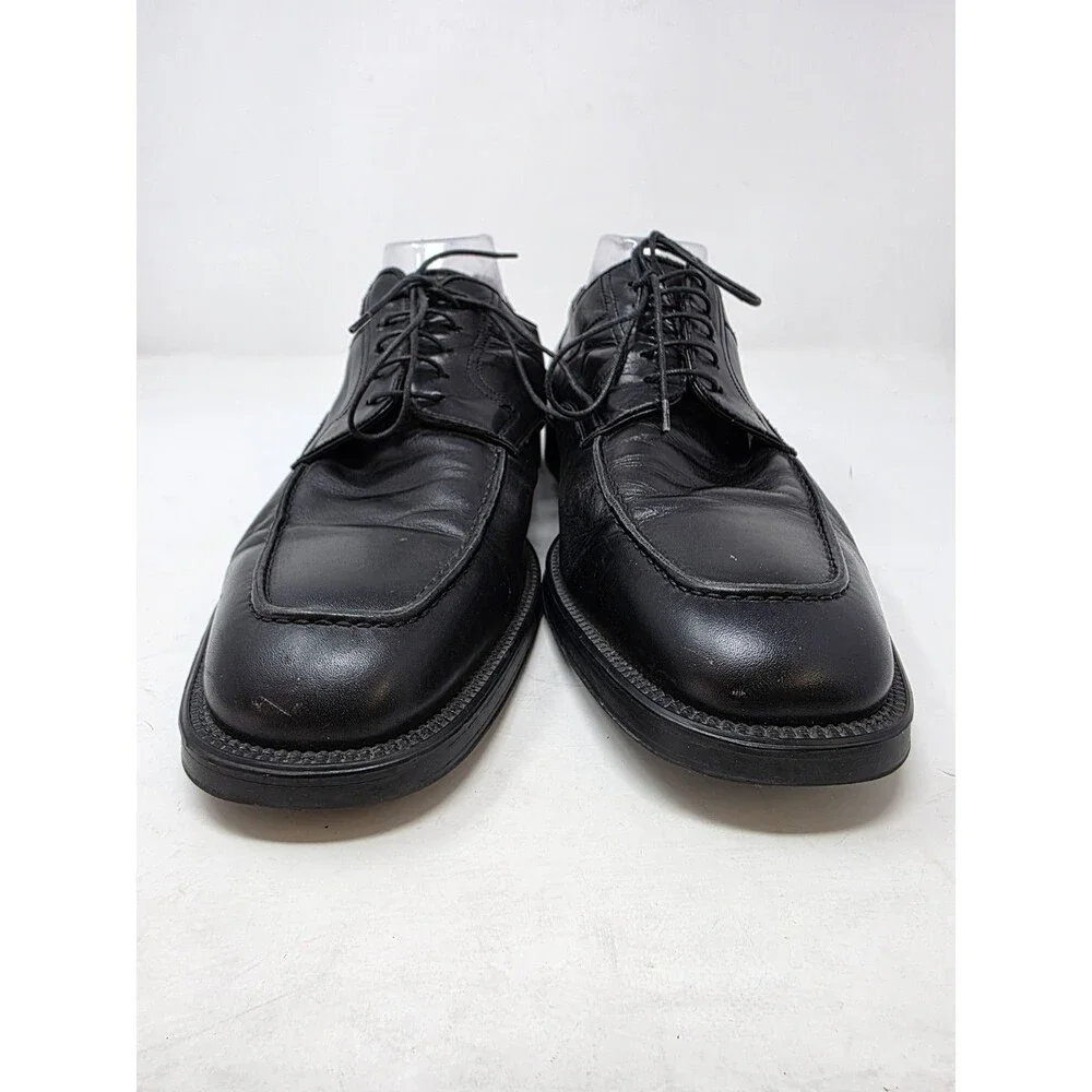 Santoni Nuvola Italy Black Leather Apron Toe Bluchers Men’s Shoes 11.5D